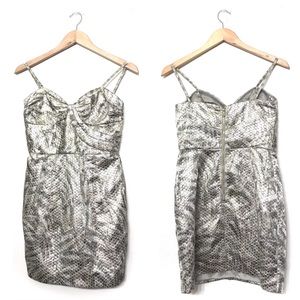 Anthropologie Leifsdottir Jaquard Gold Mini Dress